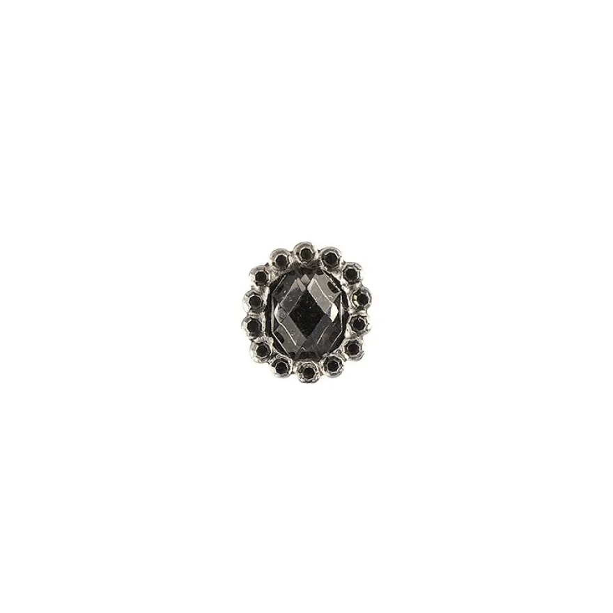 Ornament-Glitzersteine, 50 Stück, Design 9, anthrazit