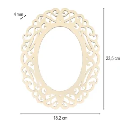 Ornamentik-Rahmen aus Holz, 23cm x 18cm, 3 Designs, inkl. Juteseil, 6 Stück