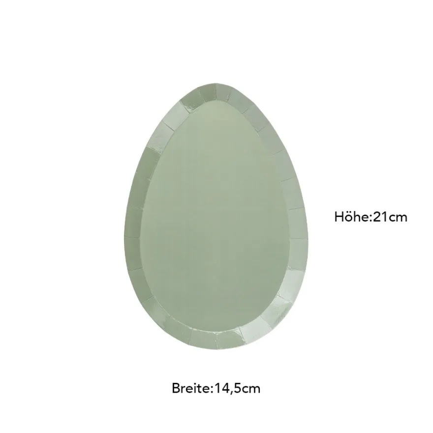 Oster-Teller, Eiform, 21cm x 14,5cm, 5 verschiedene Farben, 10 Stück