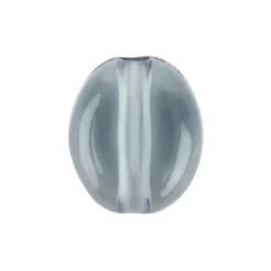 Oval-Perlen, transparent, 8mm, anthrazit, 100 Stück
