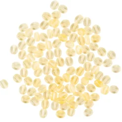 Oval-Perlen, transparent, 8mm, gelb, 100 Stück