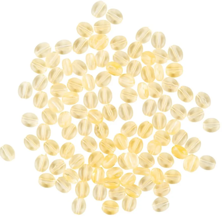 Oval-Perlen, transparent, 8mm, gelb, 100 Stück