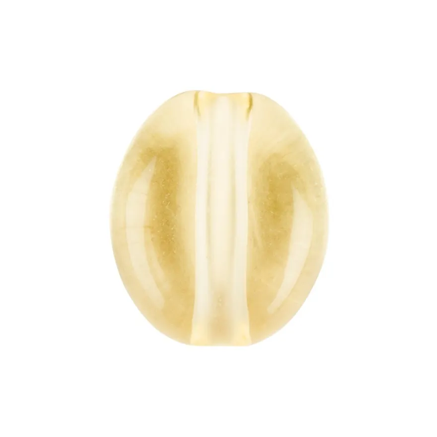 Oval-Perlen, transparent, 8mm, gelb, 100 Stück