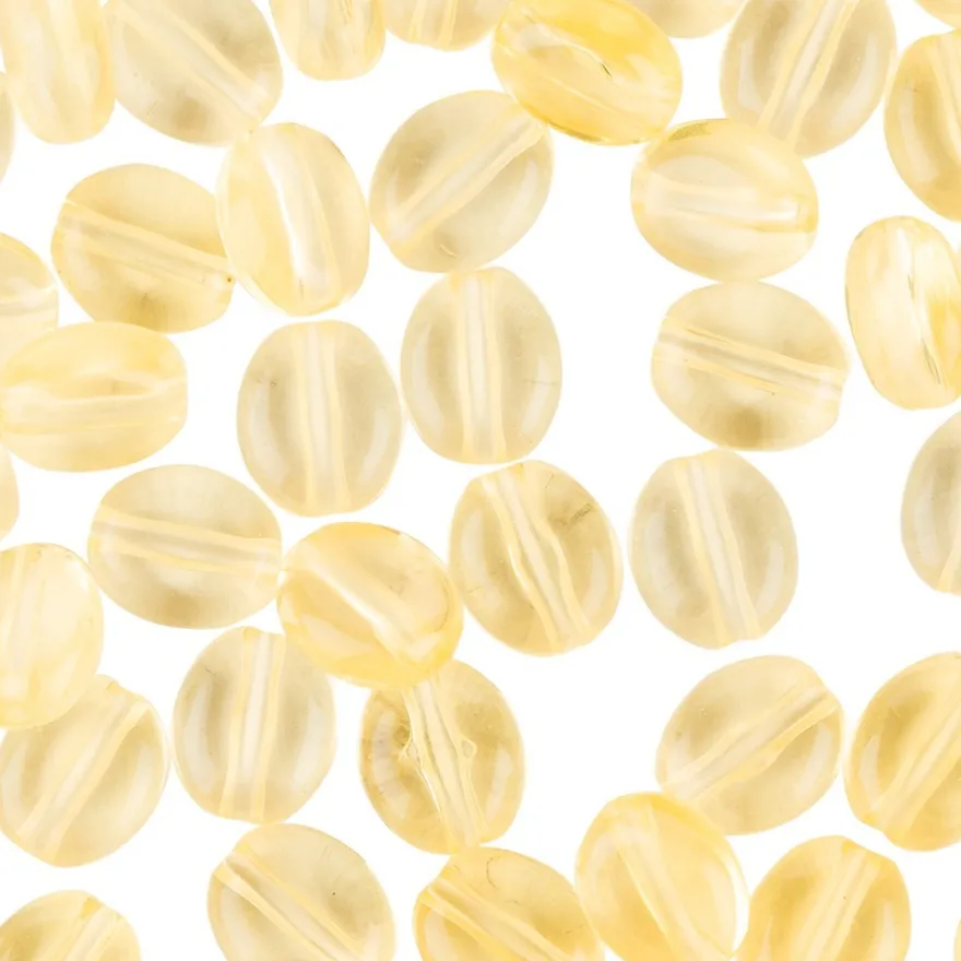 Oval-Perlen, transparent, 8mm, gelb, 100 Stück