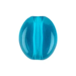Oval-Perlen, transparent, 8mm, petrol, 100 Stück
