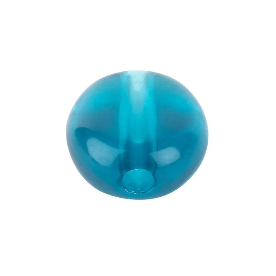 Oval-Perlen, transparent, 8mm, petrol, 100 Stück