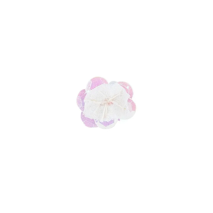 Paillettenblumen, Ø2cm, 10 Stück, weiß-irisierend
