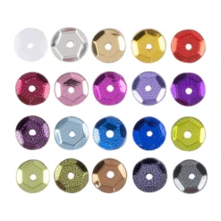 Pailletten-Set, metallic, 20 Beutel à 15g, Ø 6mm