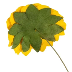 Papier-Blüten, am Draht, Sonnenblume, Ø3,5cm, 7cm langer Draht, 10 Stück