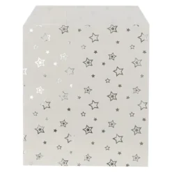 Papier-Flachbeutel, 13cm x 18cm, 5 Farben mit Foliendruck, 50 Stück