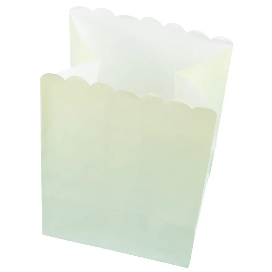 Papiertaschen, Farbverlauf, 14cm x 10cm x 8cm, mit Wellenrand, 3 Farbvarianten, 6 Stück