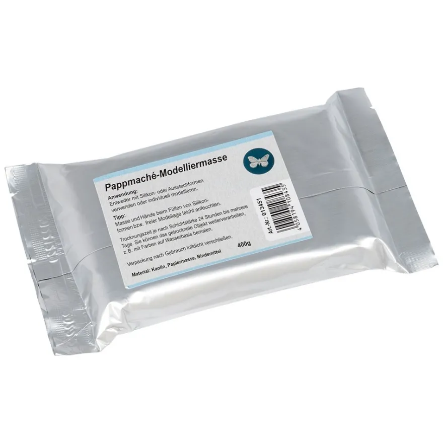 Pappmaché-Modelliermasse, weiß, in Blockform, 400g