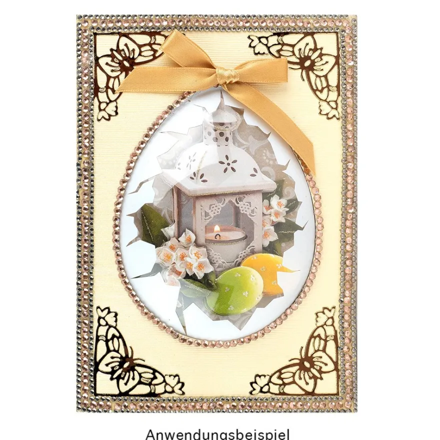 Passepartout-Grußkarten Ei, B6, Pastelltöne, inkl. Umschläge, 10 Stück