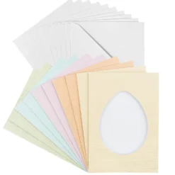 Passepartout-Grußkarten Ei, B6, Pastelltöne, inkl. Umschläge, 10 Stück