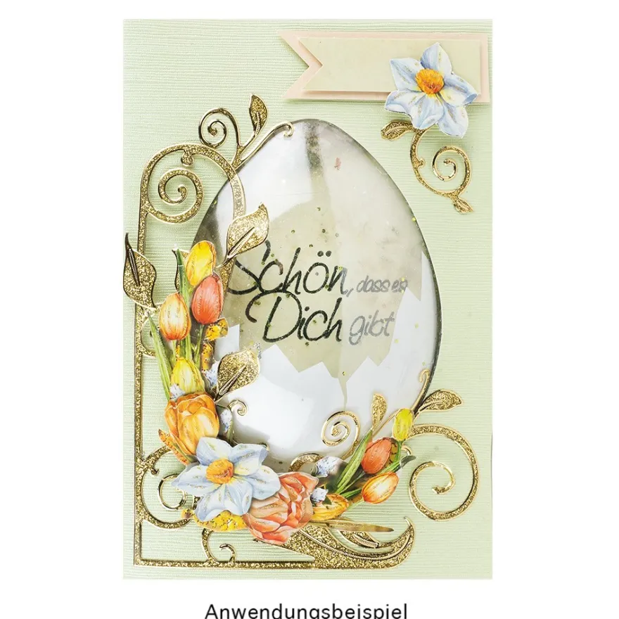 Passepartout-Grußkarten Ei, B6, Pastelltöne, inkl. Umschläge, 10 Stück