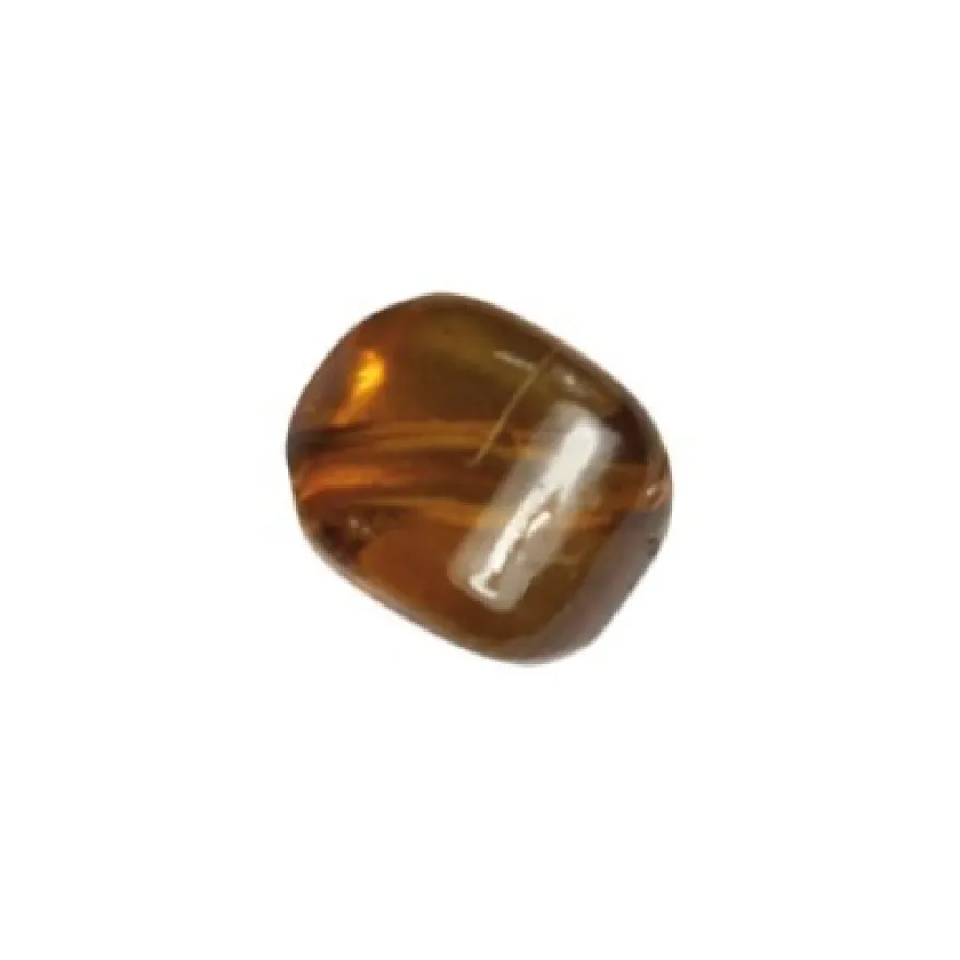 Perle Kissenform, 1cm x 1cm, 10 Stück, bernstein