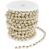 Perlen-Band, auf Rolle, 10m lang, facettierte Perlen; Ø 6mm, hellgold