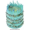 Perlen-Band, 10m lang, Perlen: Ø 3mm, transparent, mint