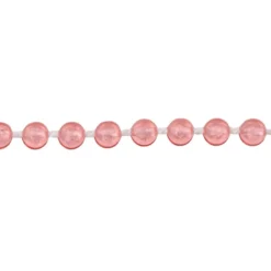 Perlen-Band, 10m lang, Perlen: Ø 3mm, transparent, rosa