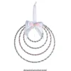 Perlen-Band, 10m lang, Perlen: Ø 3mm, transparent, creme