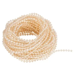 Perlen-Band, 10m lang, Perlen: Ø 3mm, transparent, creme