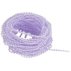 Perlen-Band, 10m lang, Perlen: Ø 3mm, transparent, flieder