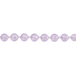 Perlen-Band, 10m lang, Perlen: Ø 3mm, transparent, flieder