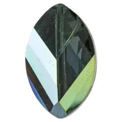 Perlen, Blatt, 1,3cm x 2,1cm, facettiert, rosé-grün changierend, 8 Stück