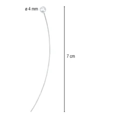 Perlen-Blütenstempel, 7cm lang, Perlen mit Ø 4mm, 50 Stück
