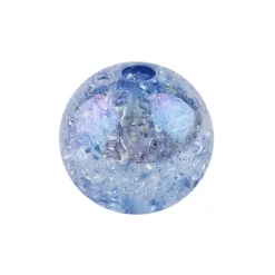 Perlen, Crackle, Ø 10mm, blau-irisierend, 50 Stk.