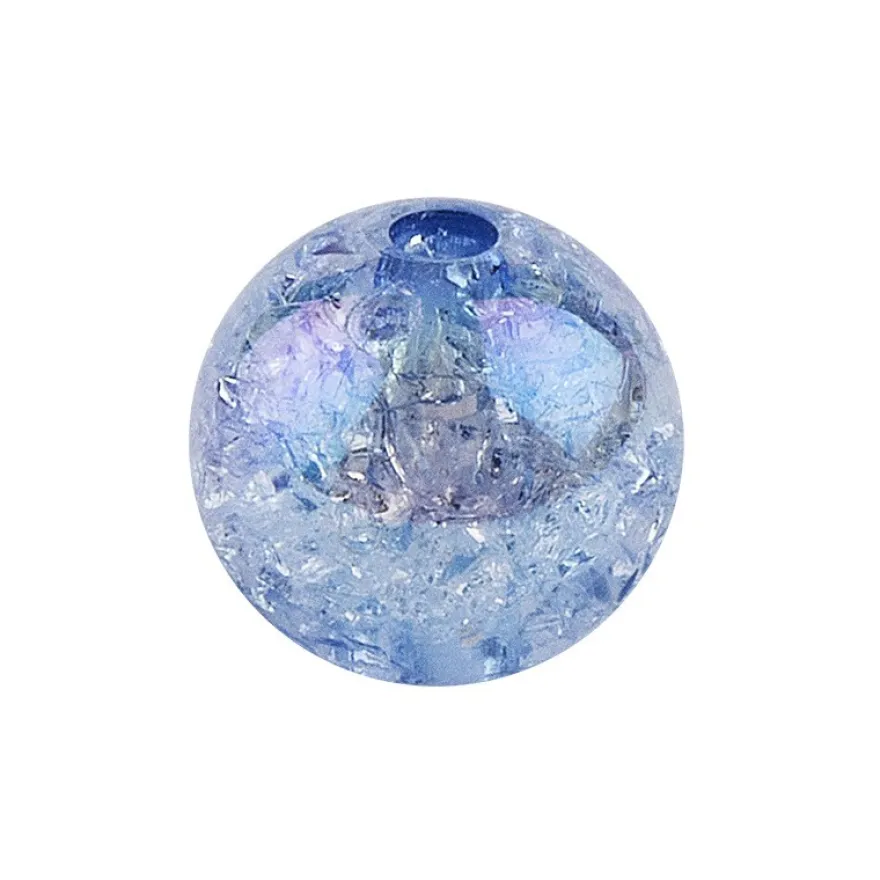 Perlen, Crackle, Ø 10mm, blau-irisierend, 50 Stk.