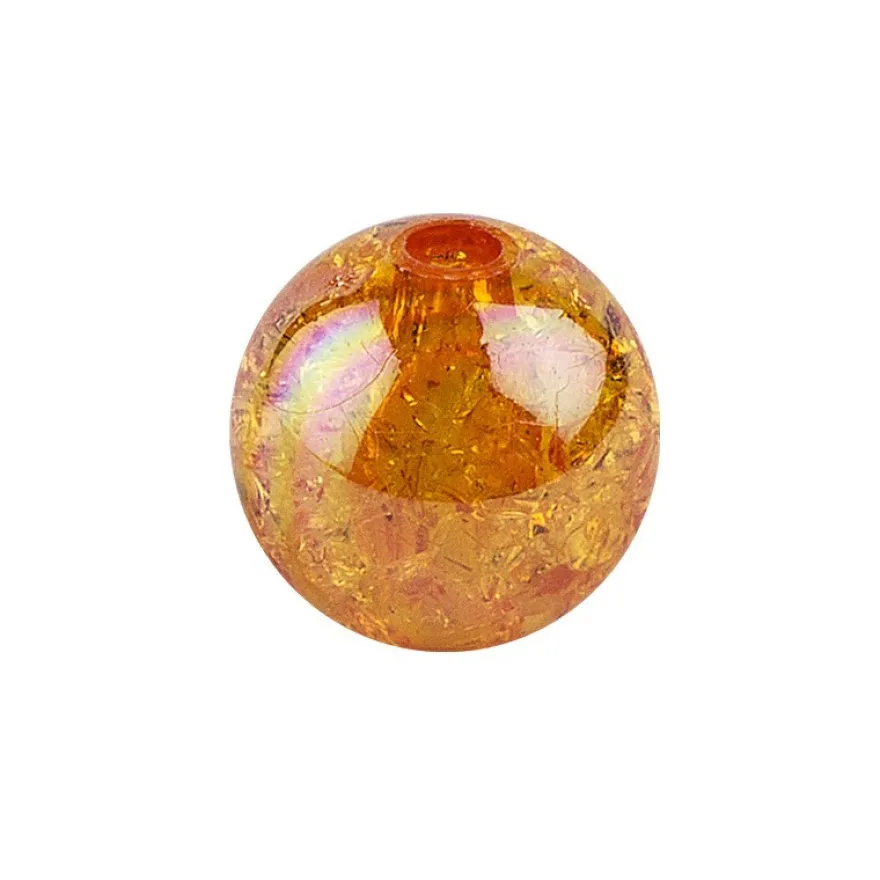 Perlen, Crackle, Ø 8mm, orange-irisierend, 100 Stk.