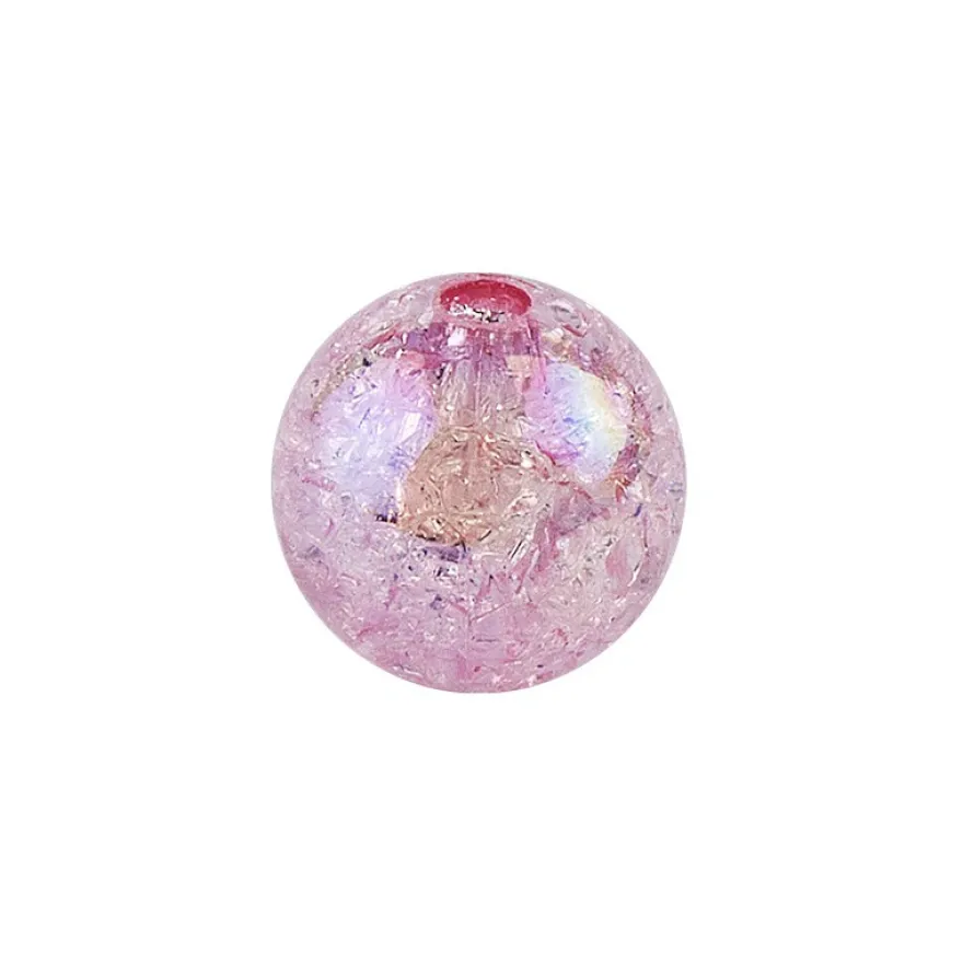 Perlen, Crackle, Ø 6mm, rosa-irisierend, 150 Stk.