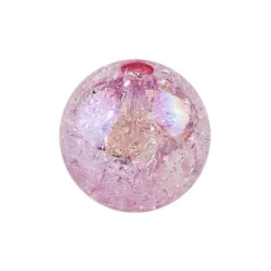 Perlen, Crackle, Ø 10mm, rosa-irisierend, 50 Stk.