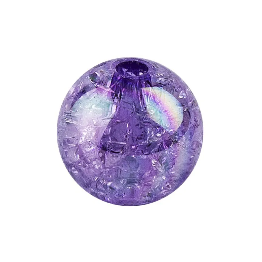 Perlen, Crackle, Ø 10mm, violett-irisierend, 50 Stk.