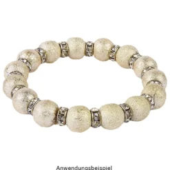 Perlen, diamantiert, Ø1cm, gold, 46 Stück