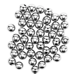 Perlen, Edelstahl, 6mm, silber, 45 Stück