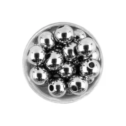Perlen, Edelstahl, 6mm, silber, 45 Stück