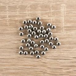 Perlen, Edelstahl, 6mm, silber, 45 Stück