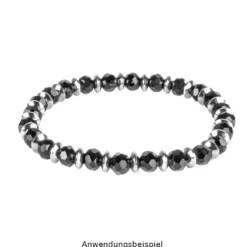 Perlen, Edelstahl, Scheibe, Ø 6mm, 3mm hoch, silber, 40 Stück