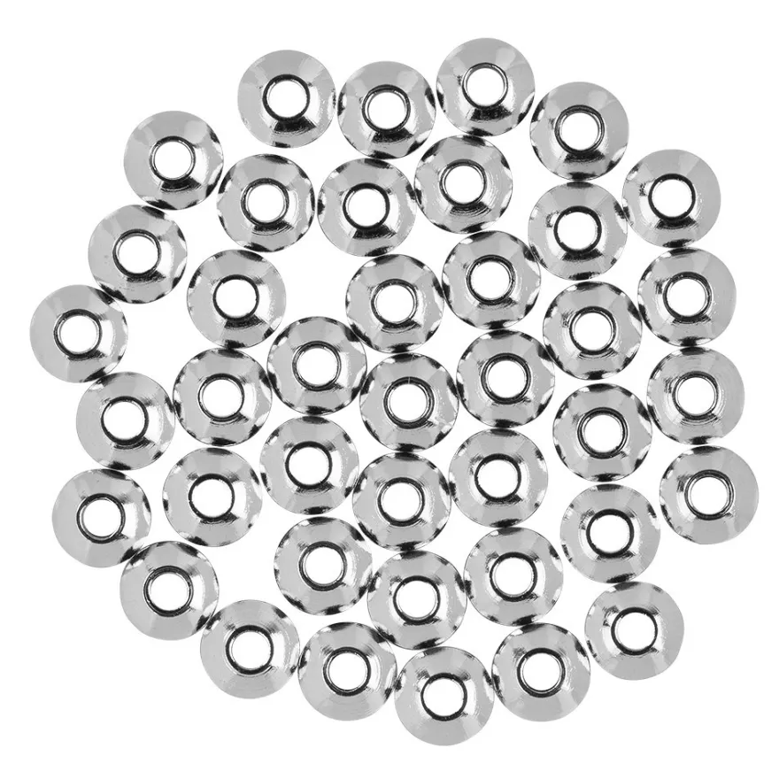 Perlen, Edelstahl, Scheibe, Ø 6mm, 3mm hoch, silber, 40 Stück