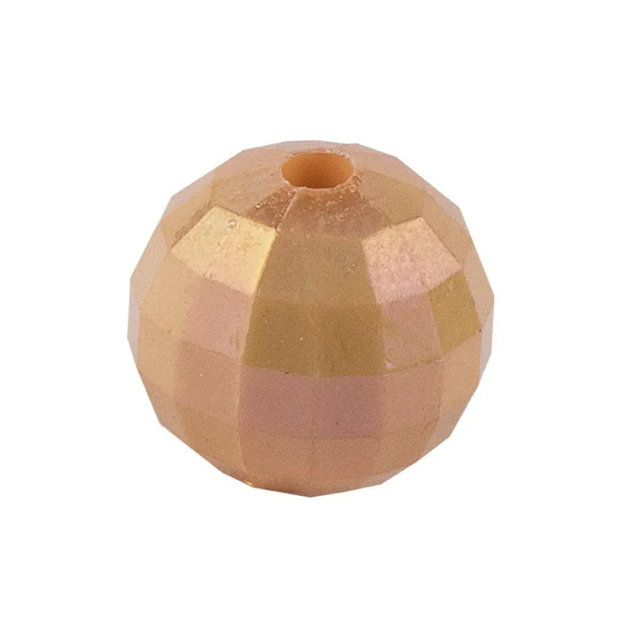 Perlen, facettiert, Ø 10mm, apricot-irisierend, 50 Stück