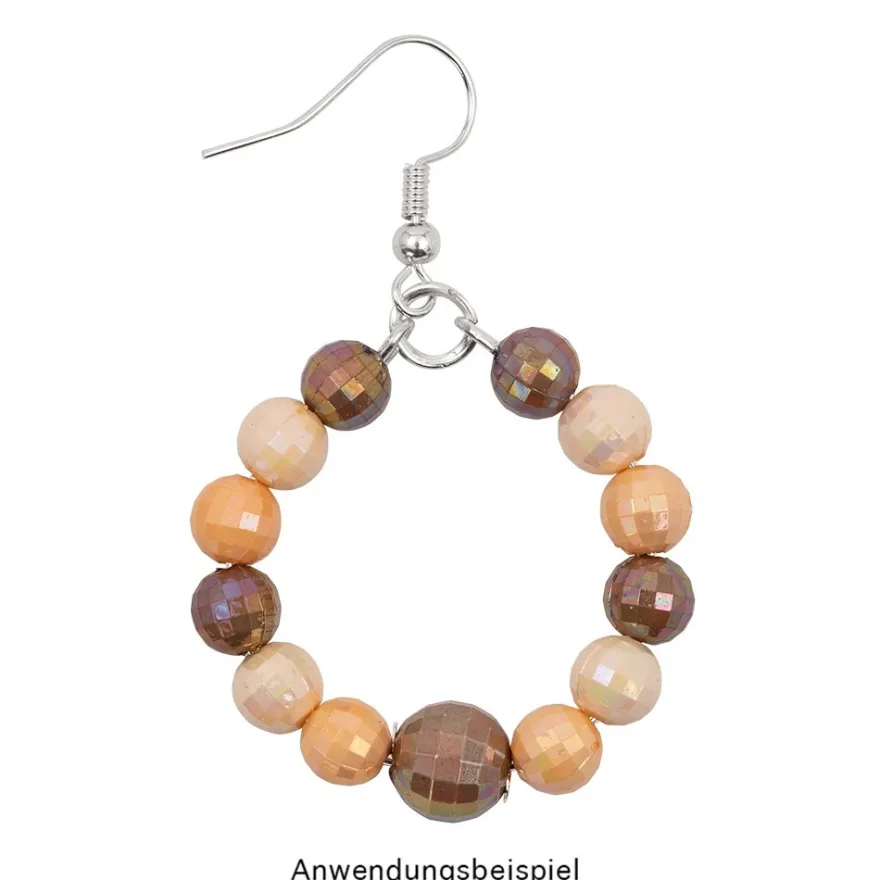 Perlen, facettiert, Ø 10mm, apricot-irisierend, 50 Stück