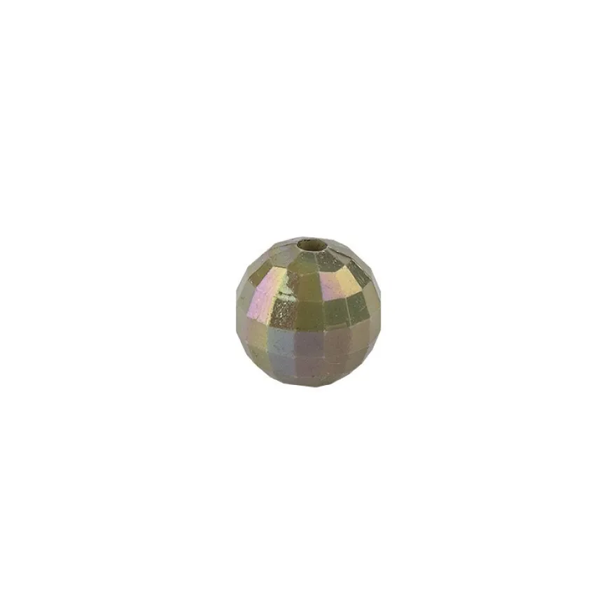 Perlen, facettiert, Ø 4mm, peridot-irisierend, 200 Stück