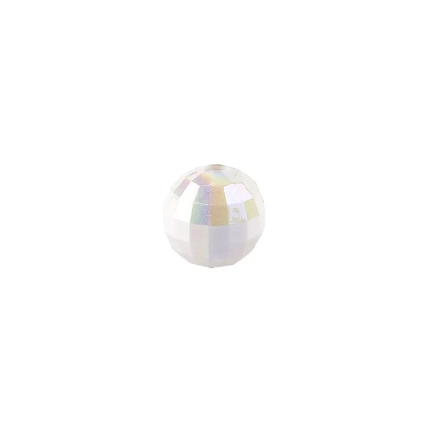 Perlen, facettiert, Ø 4mm, weiß-irisierend, 200 Stück