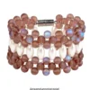 Perlen, gefrostet, changierend, Ø 6mm, gefrostet, rosé, changierend, 140 Stück