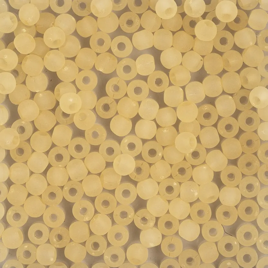Perlen, gefrostet, Ø 4mm, 200 Stück, creme