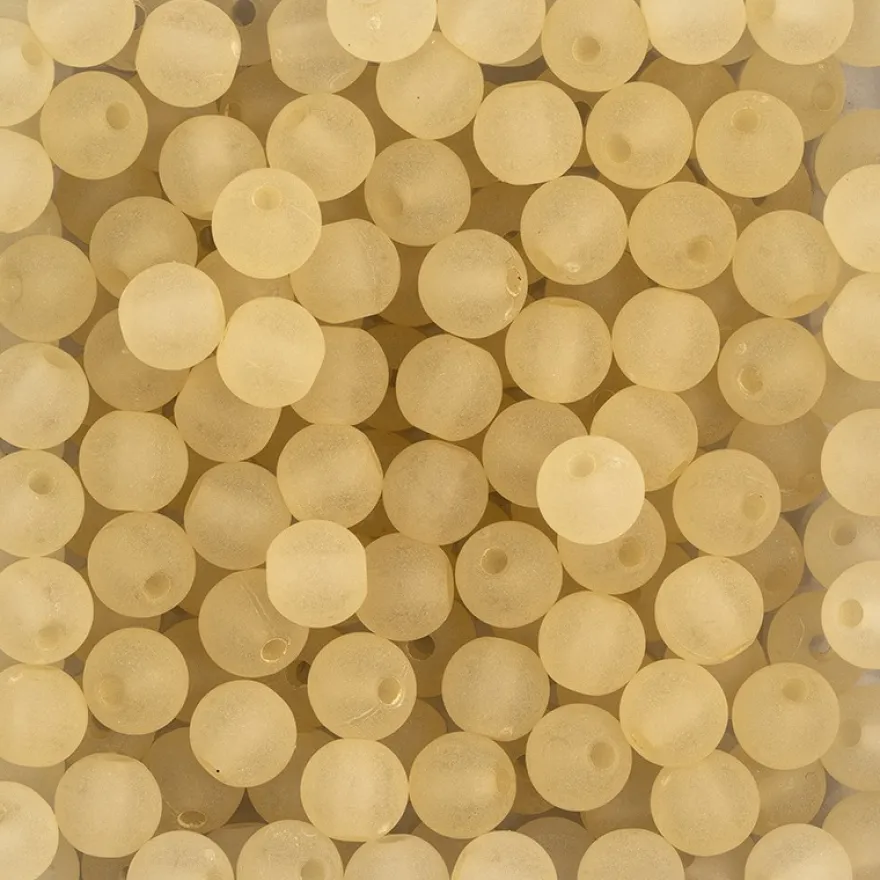 Perlen, gefrostet, Ø 6mm, 150 Stück, creme