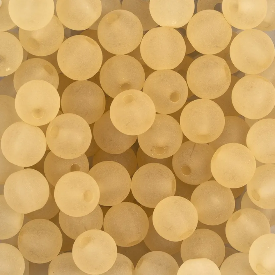 Perlen, gefrostet, Ø 8mm, 100 Stück, creme