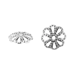 Perlenkappen, Design 3, für Perlen mit Ø6mm, silber, 30 Stück